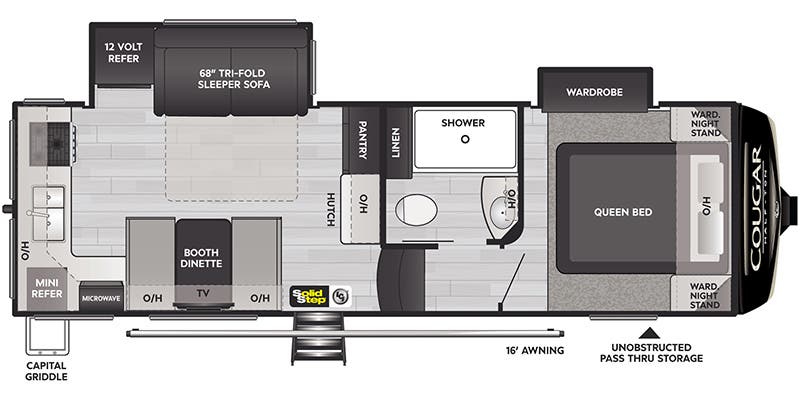 2023 Keystone Cougar Half-Ton 23MLE - Floorplan 1