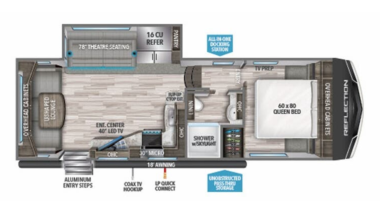 2022 Grand Design Reflection 150 Series 260RD - Floorplan 1