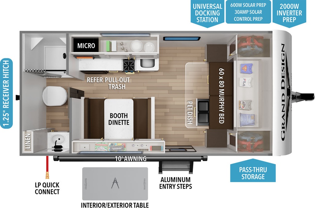 2026 Grand Design Transcend ONE 151RB - Floorplan 1