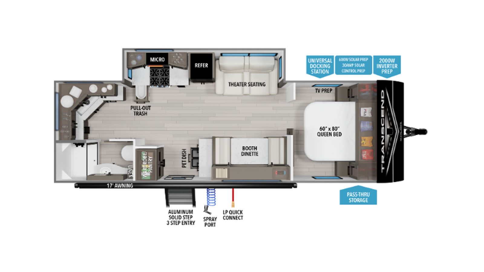 2026 Grand Design Transcend XPLOR 25MLX - Floorplan 1