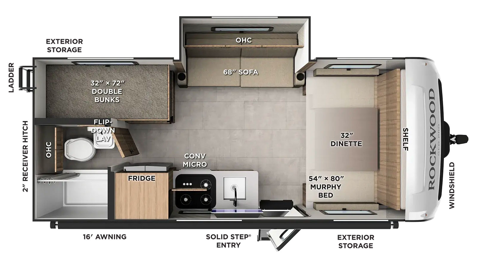 2027 Forest River Rockwood Geo Pro G20SBH - Floorplan 1