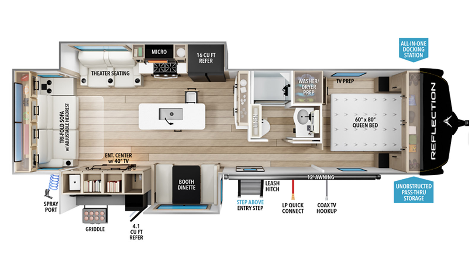 2027 Grand Design Reflection 317RSTS - Floorplan 1
