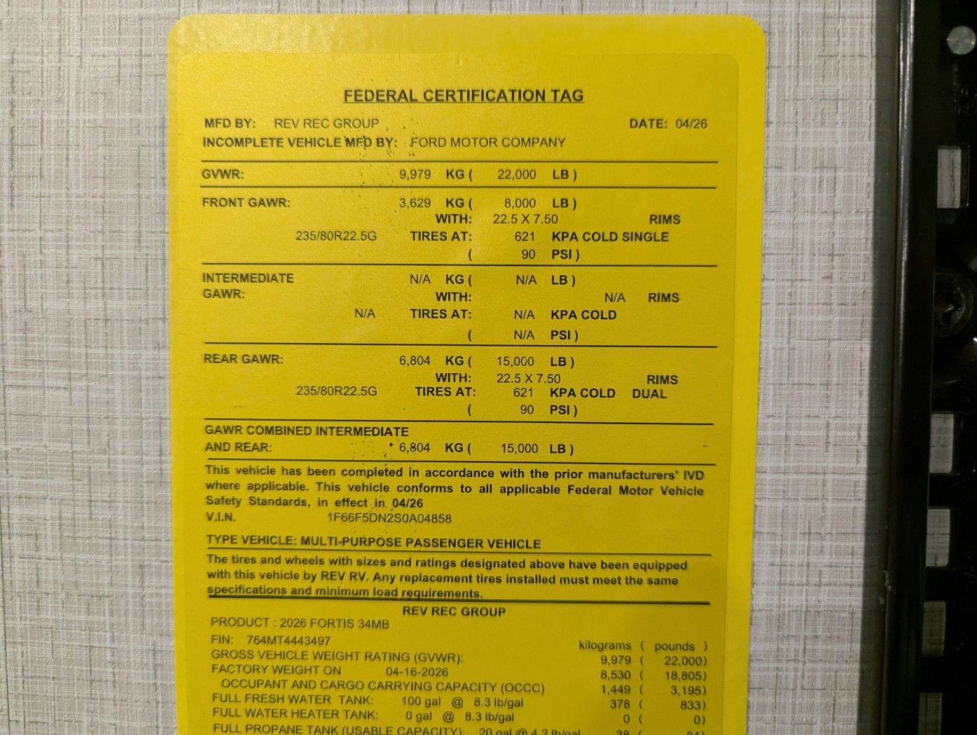 2026 Fleetwood Fortis 34MB - Image 35