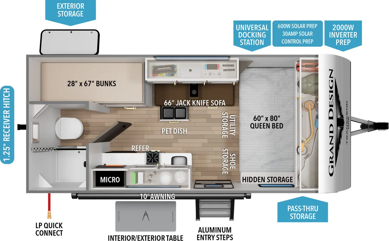 2026 Grand Design Transcend ONE 151BH floorplan