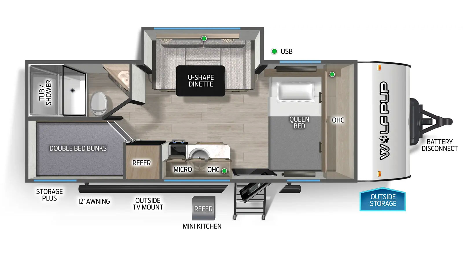2026 Forest River Wolf Pup 17JW - Floorplan 1