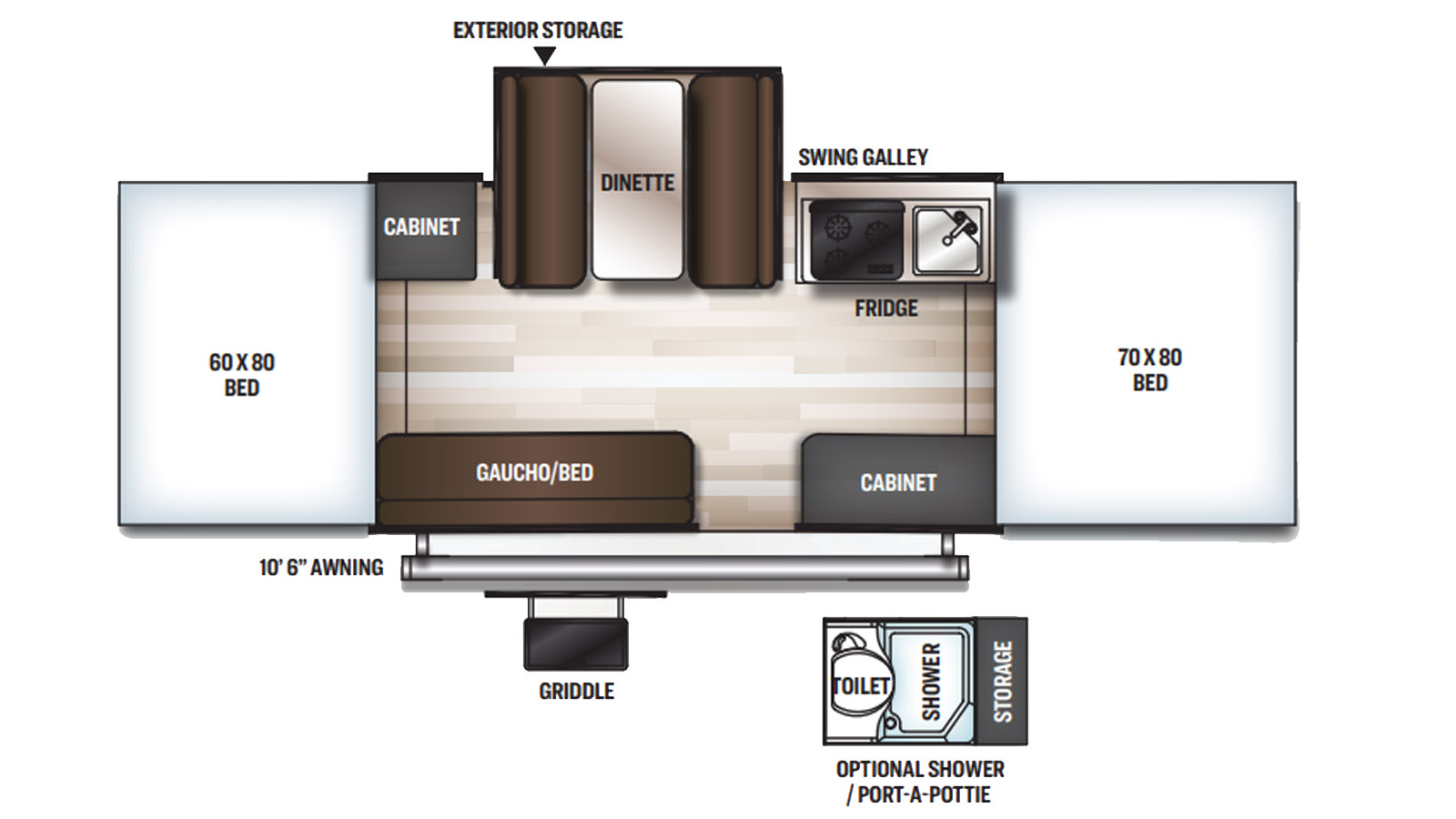 2022 Forest River Rockwood Freedom 2318G - Floorplan 1