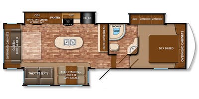 2015 Grand Design Reflection 303RLS - Floorplan 1