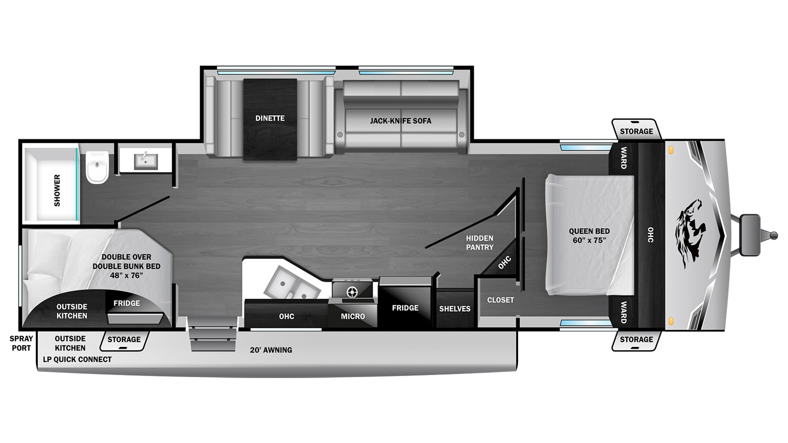 2026 Highland Ridge Colt 27BPS - Floorplan 1
