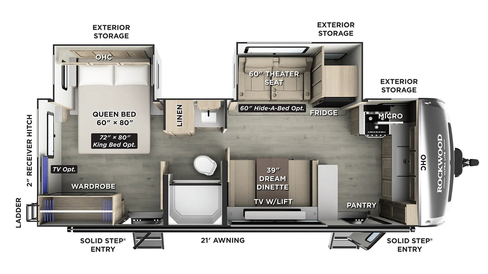 2026 Forest River Rockwood Ultra Lite 2619FK - Floorplan 1