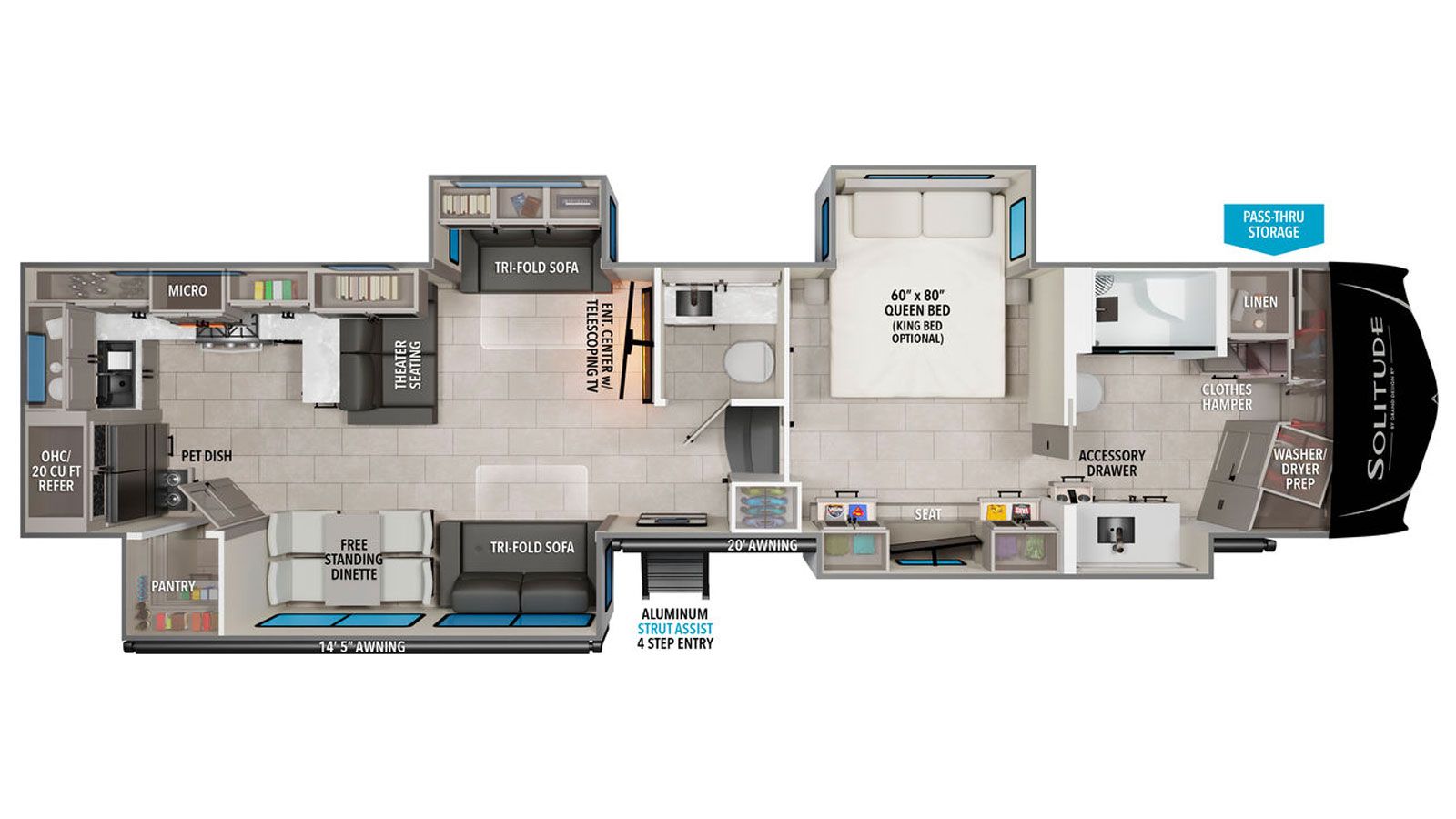 2026 Grand Design Solitude 417KB - Floorplan 1