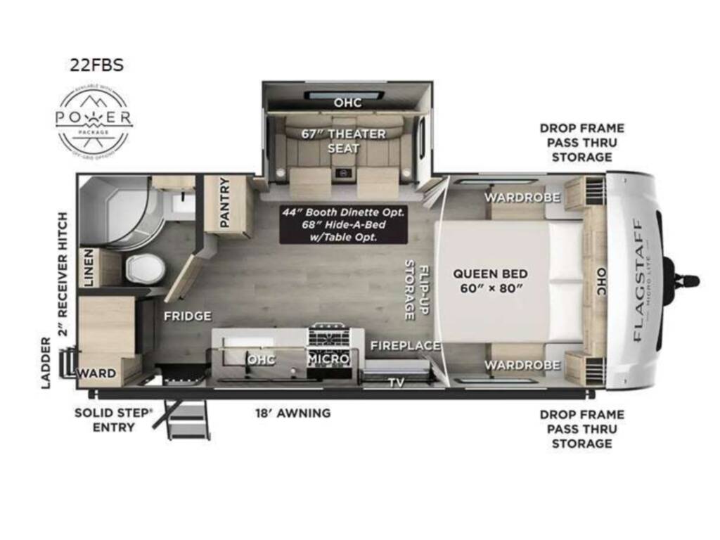2027 Forest River Flagstaff Micro Lite 22FBS floorplan