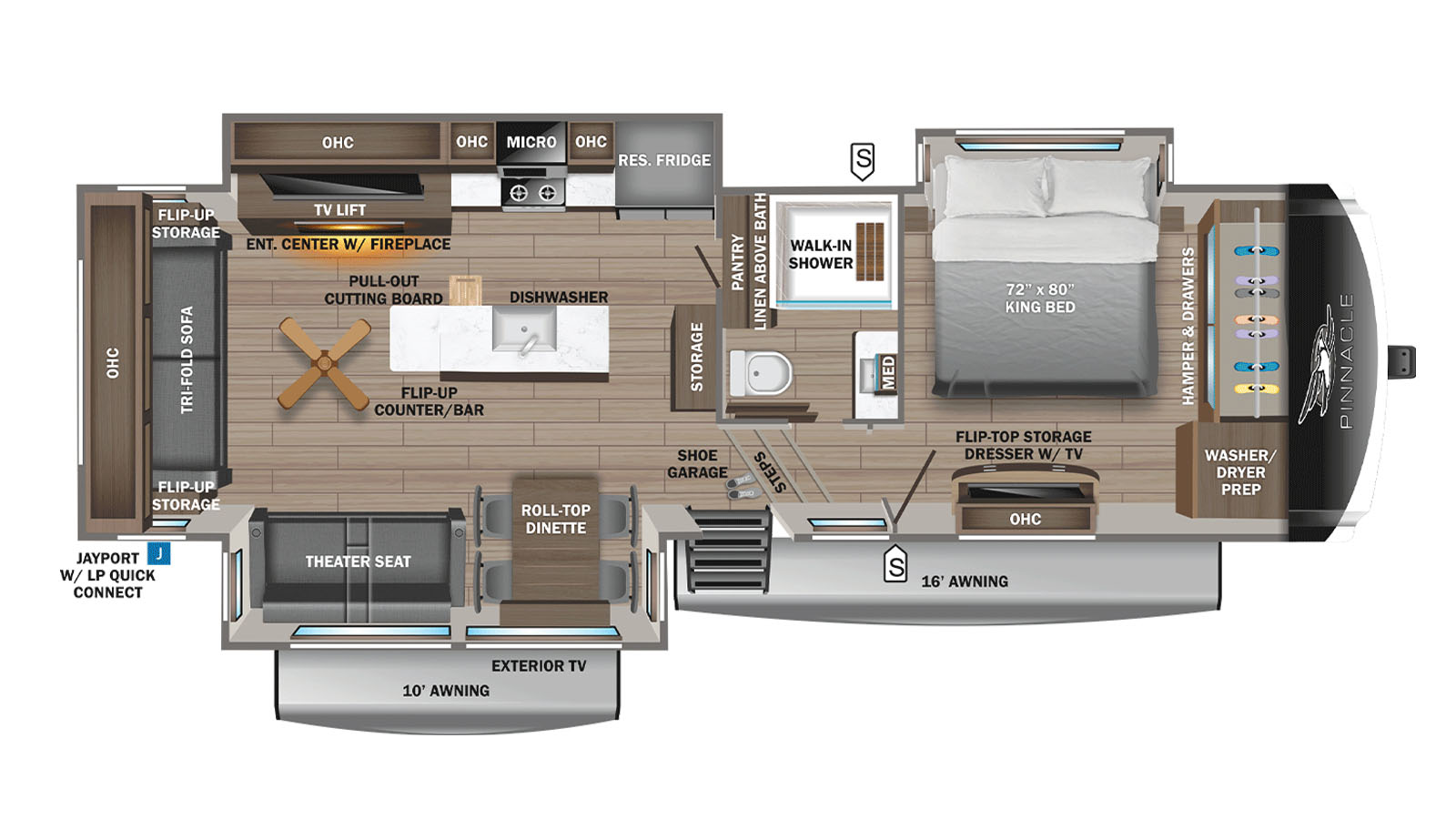 2026 Jayco Pinnacle 32RLTS - Floorplan 1