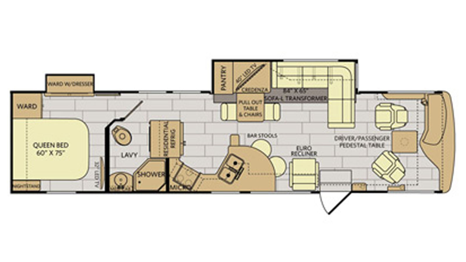 2016 Fleetwood Excursion 35B - Floorplan 1