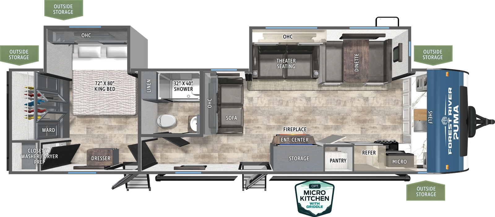 2027 Forest River Puma 31FKRK floorplan