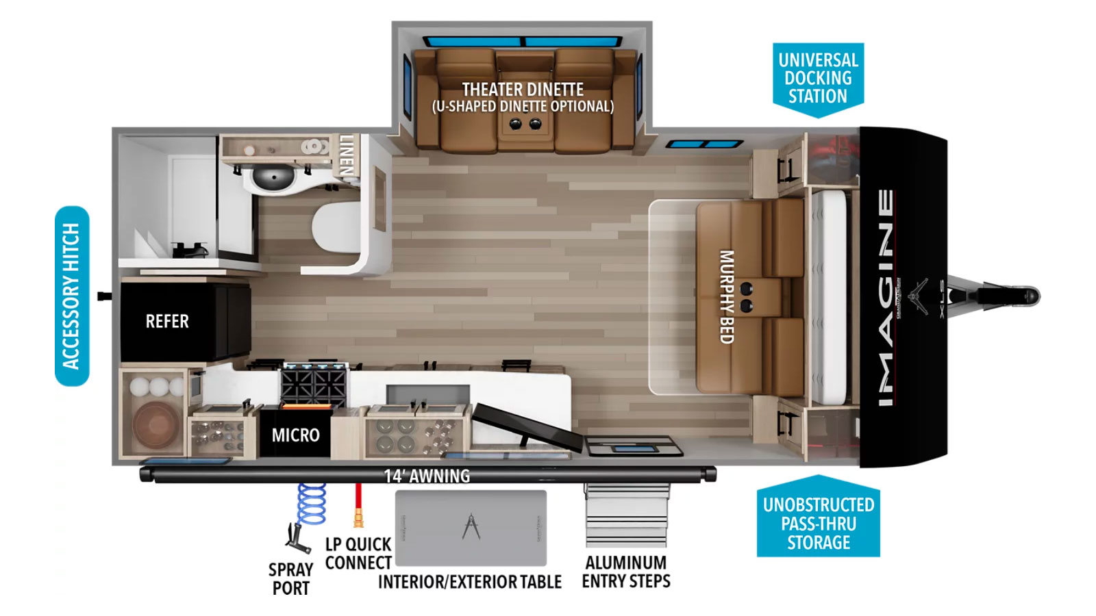 2027 Grand Design Imagine XLS 17MKE - Floorplan 1