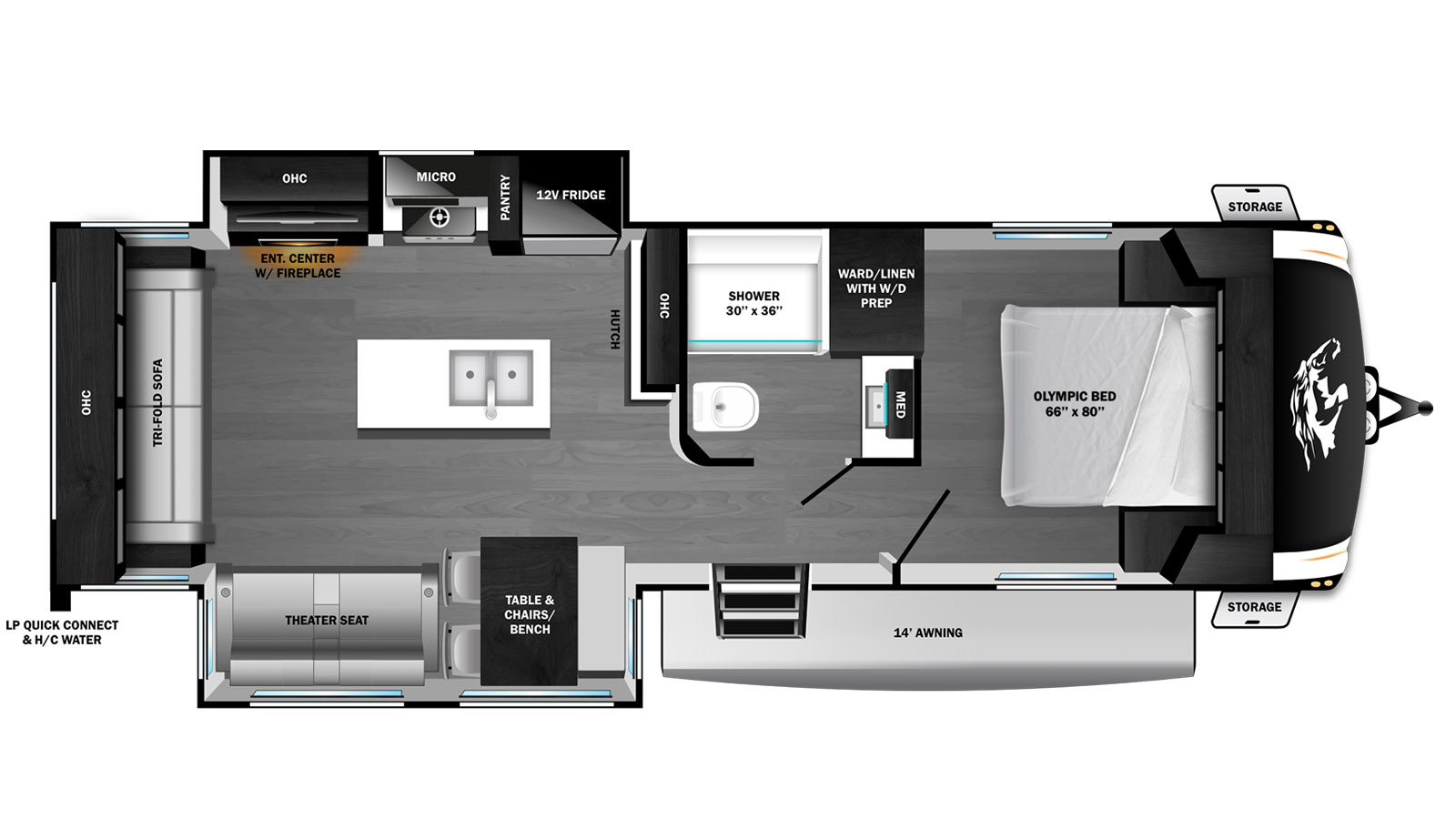 2026 Highland Ridge Open Range Roamer Light Duty 29RLTS - Floorplan 1