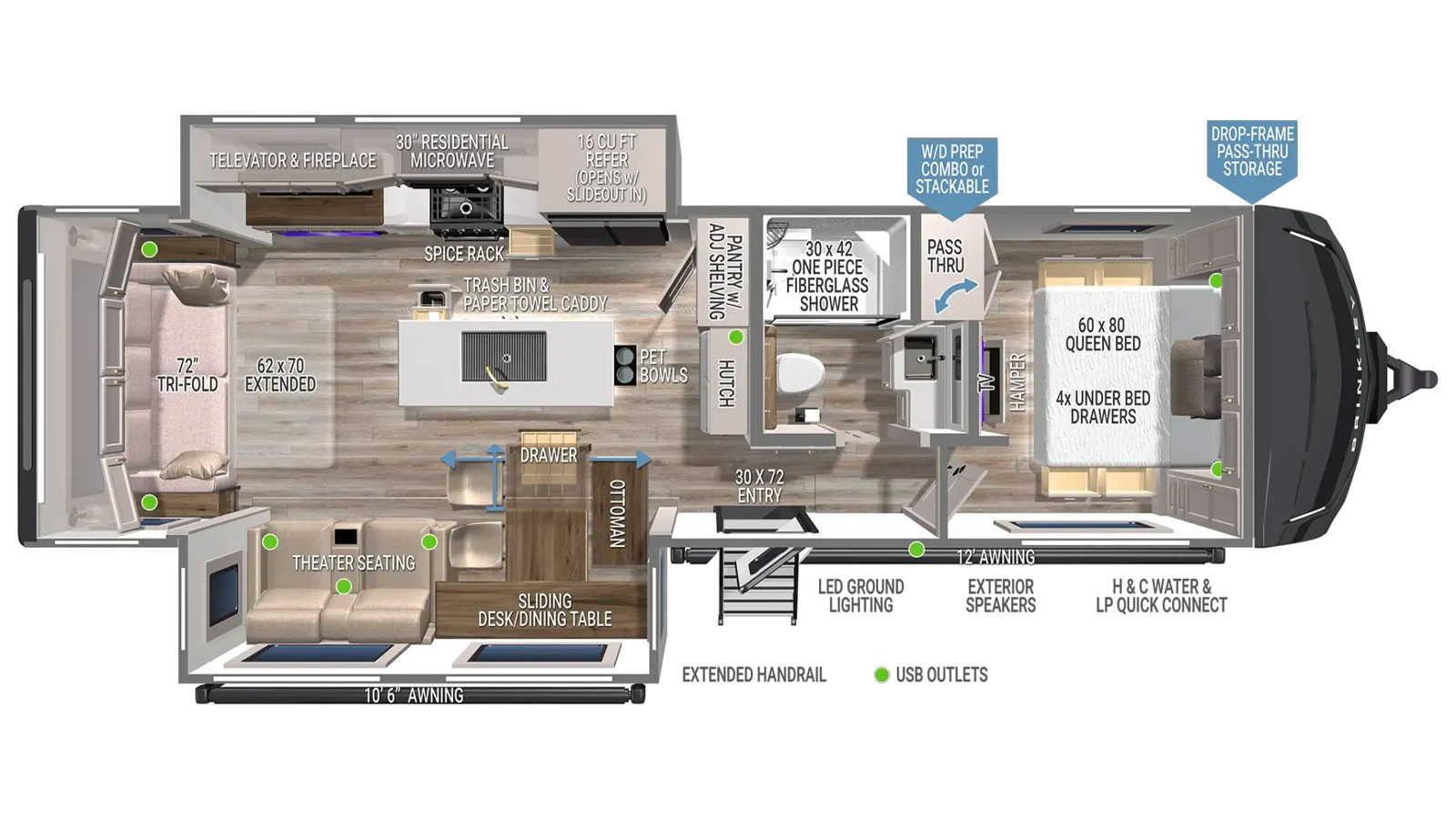 2026 BRINKLEY RV MODEL Z 297 AIR - Floorplan 1