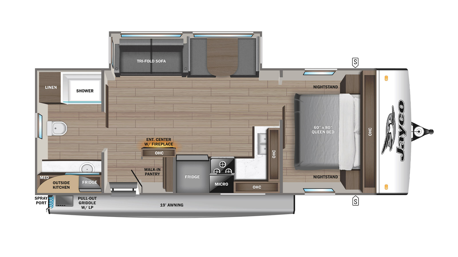 2026 Jayco Jay Feather 25RB - Floorplan 1