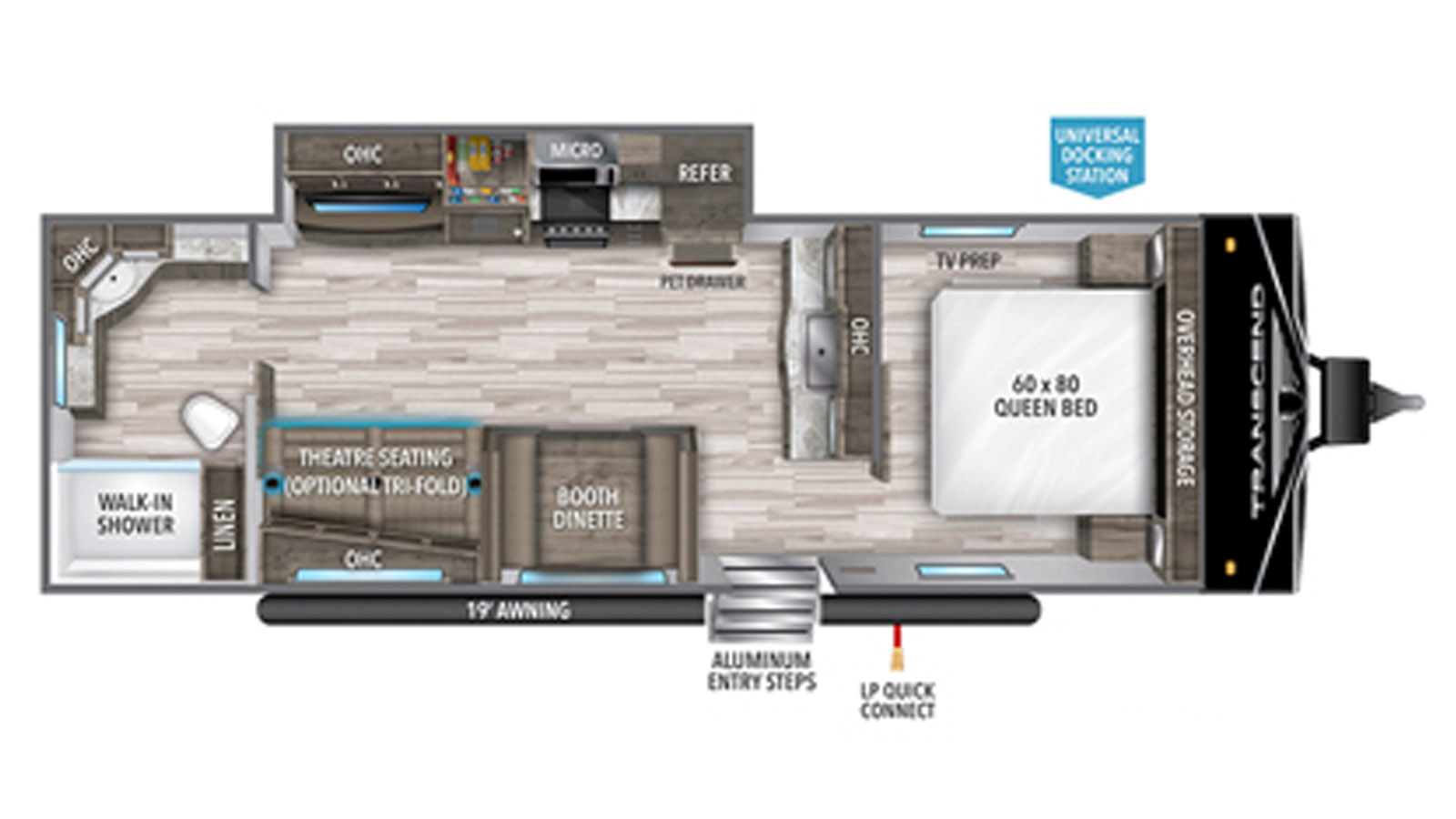 2021 Grand Design Transcend XPLOR 260RB - Floorplan 1