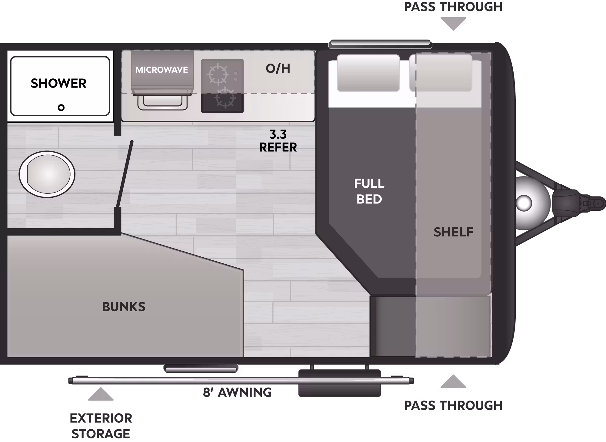 2026 Keystone Hideout Mini 123BB - Floorplan 1