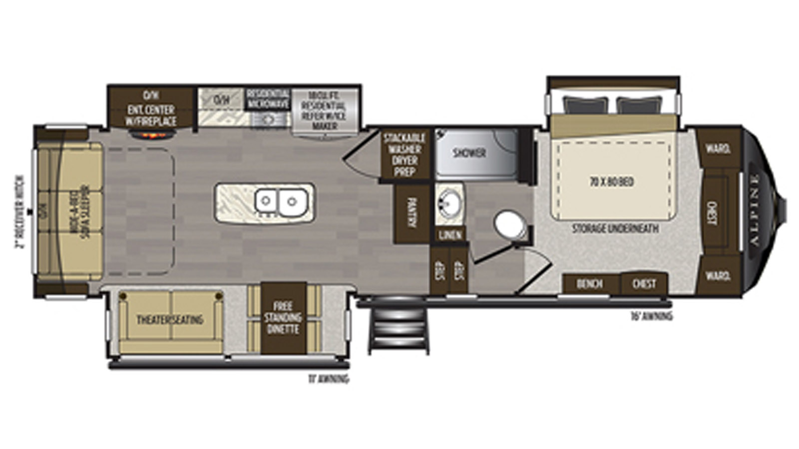 2020 Keystone Alpine 3121RS - Floorplan 1