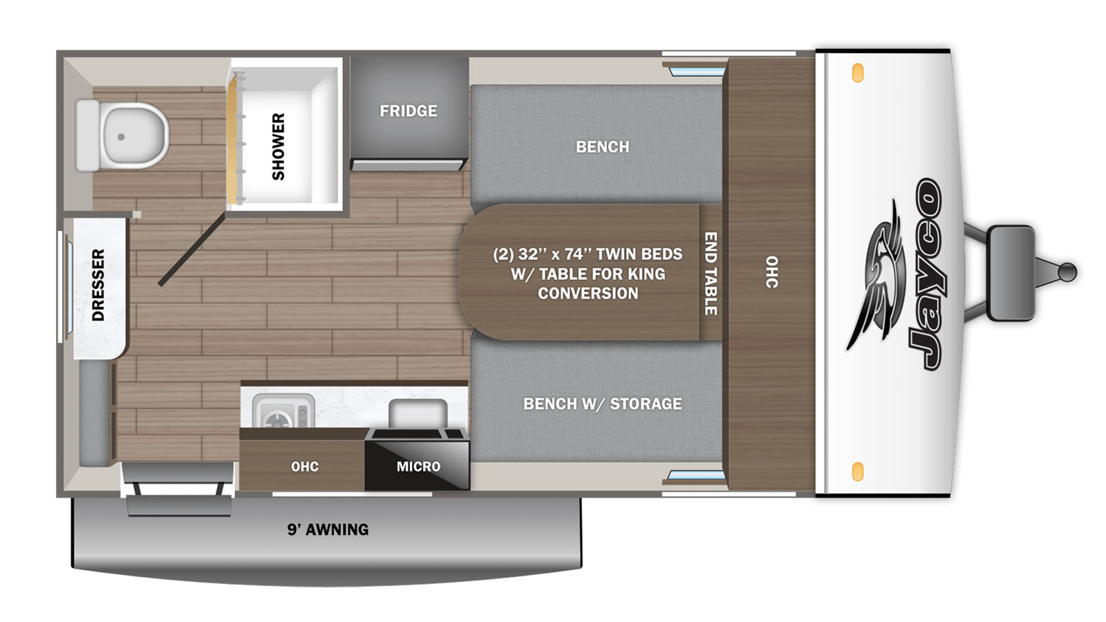 2026 JAYCO Jay Feather 15TBSL - Floorplan 1