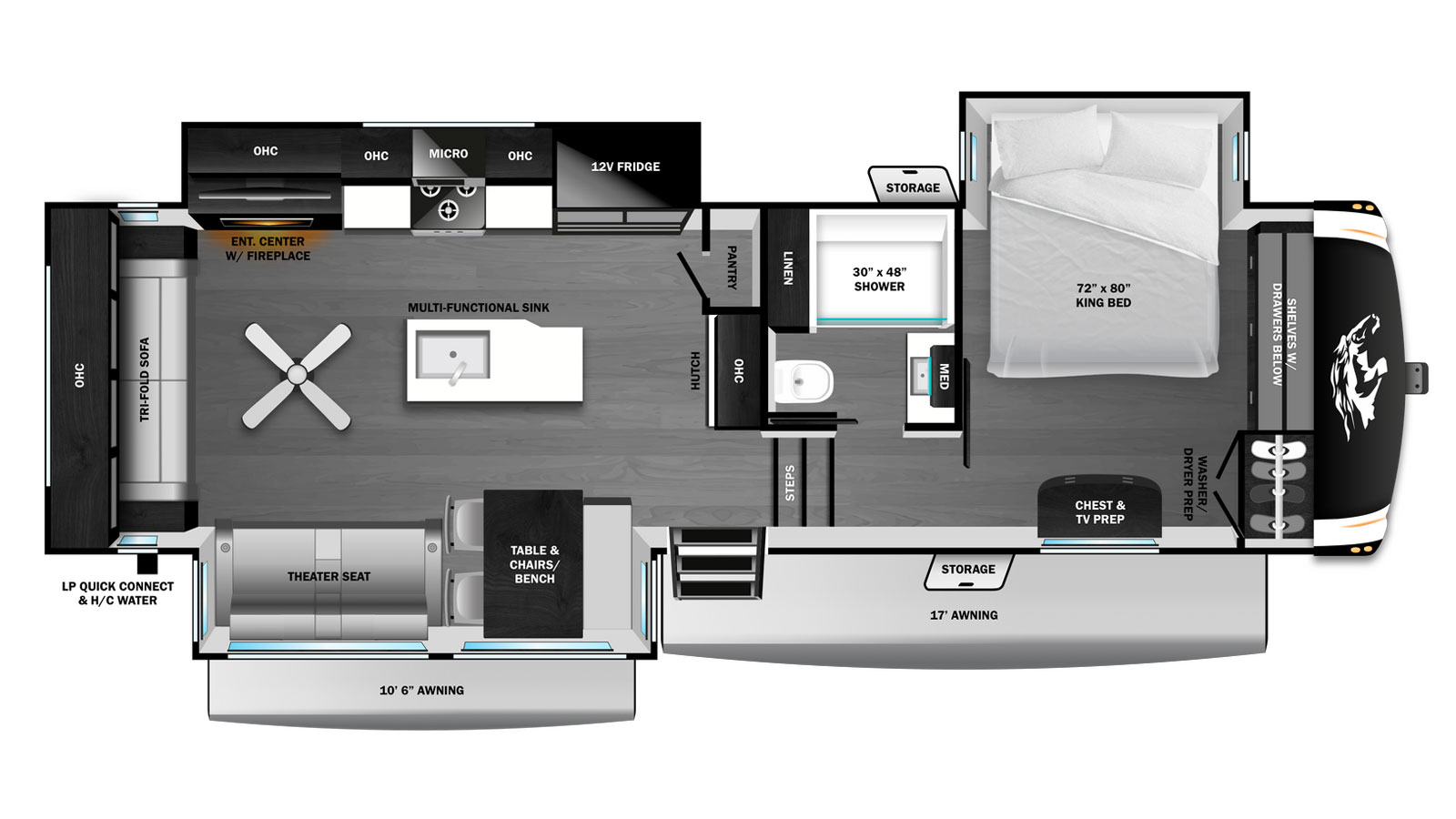 2026 Highland Ridge Roamer 32RLTS - Floorplan 1
