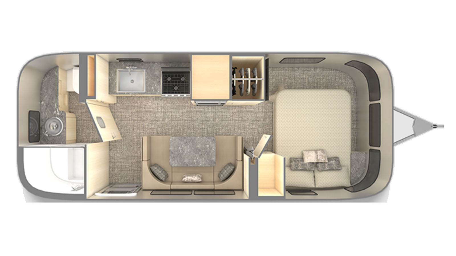 2023 Airstream Flying Cloud 23FBQ - Floorplan 1
