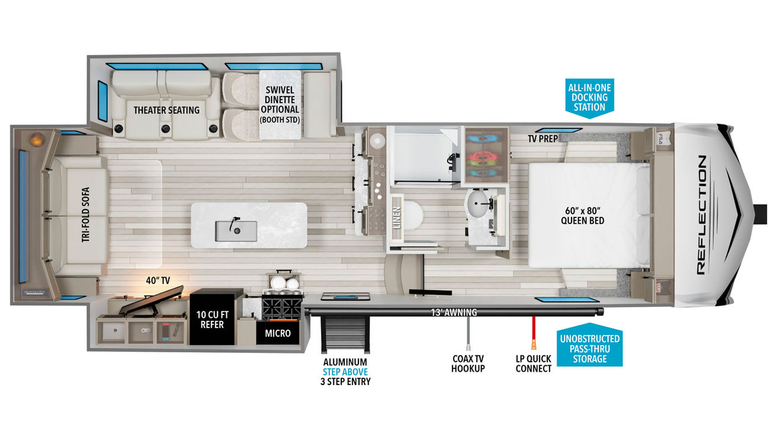 2026 Grand Design Reflection 100 Series 28RL - Floorplan 1