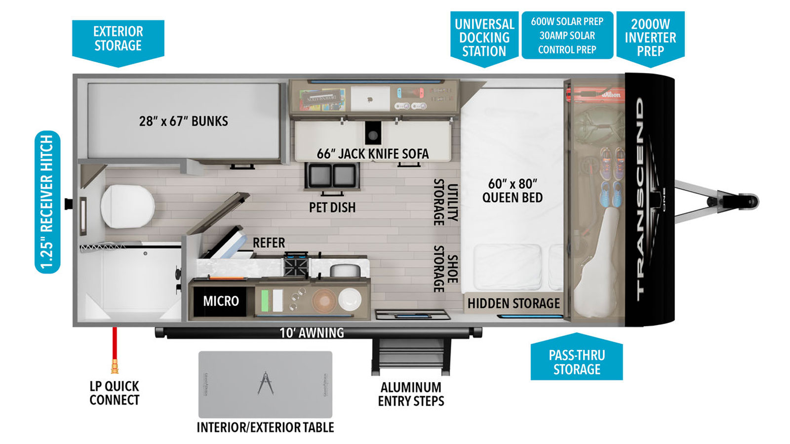 2026 Grand Design Transcend ONE 151BH - Floorplan 1