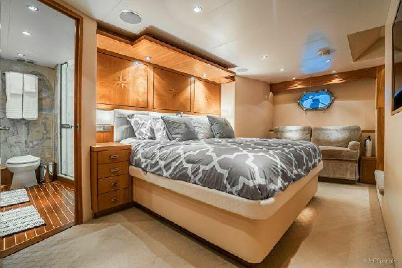 2008 Hatteras 77 Enclosed Bridge - Image 4