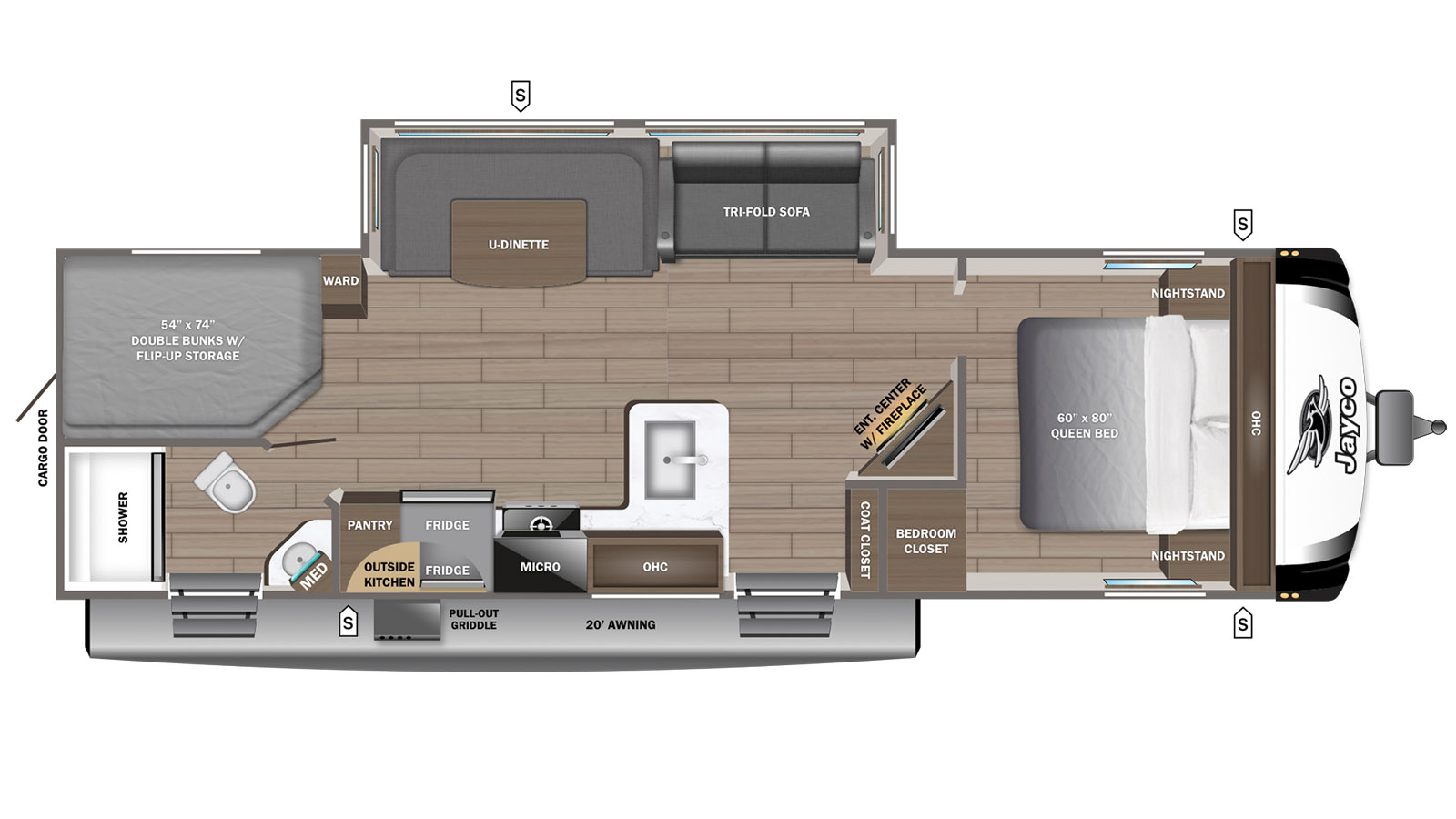 2027 Jayco Jay Feather 29BHB - Floorplan 1