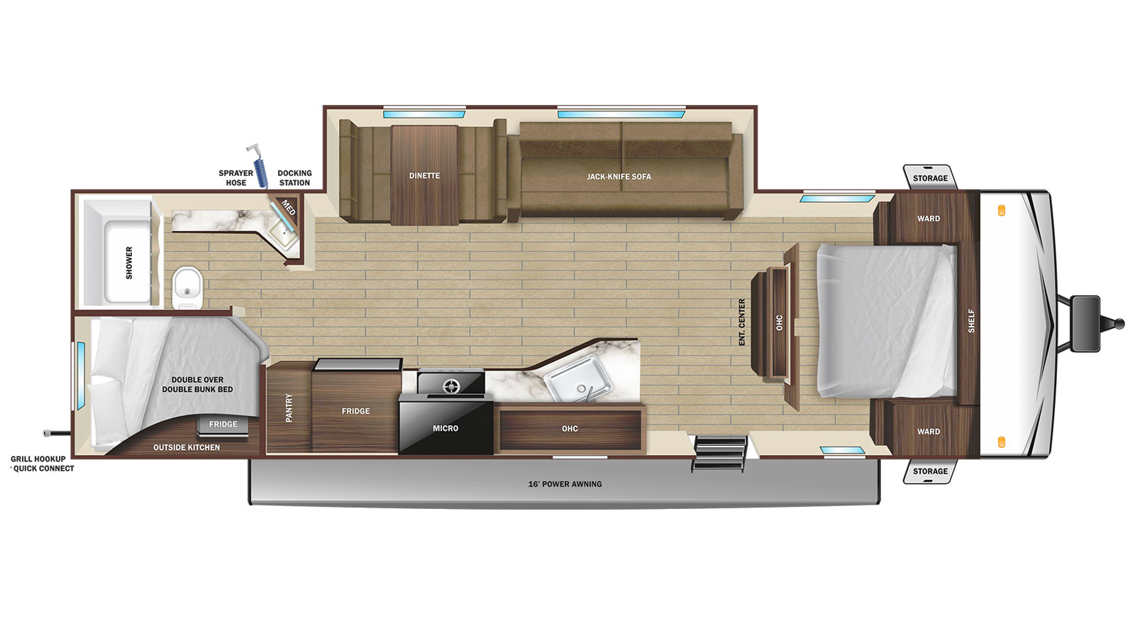 2026 Highland Ridge Open Range Conventional 26BHSW - Floorplan 1