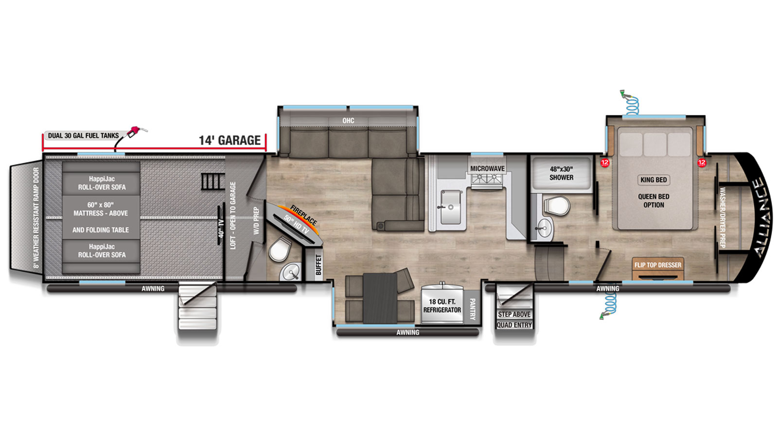 2026 Alliance RV Valor 44V14 - Floorplan 1