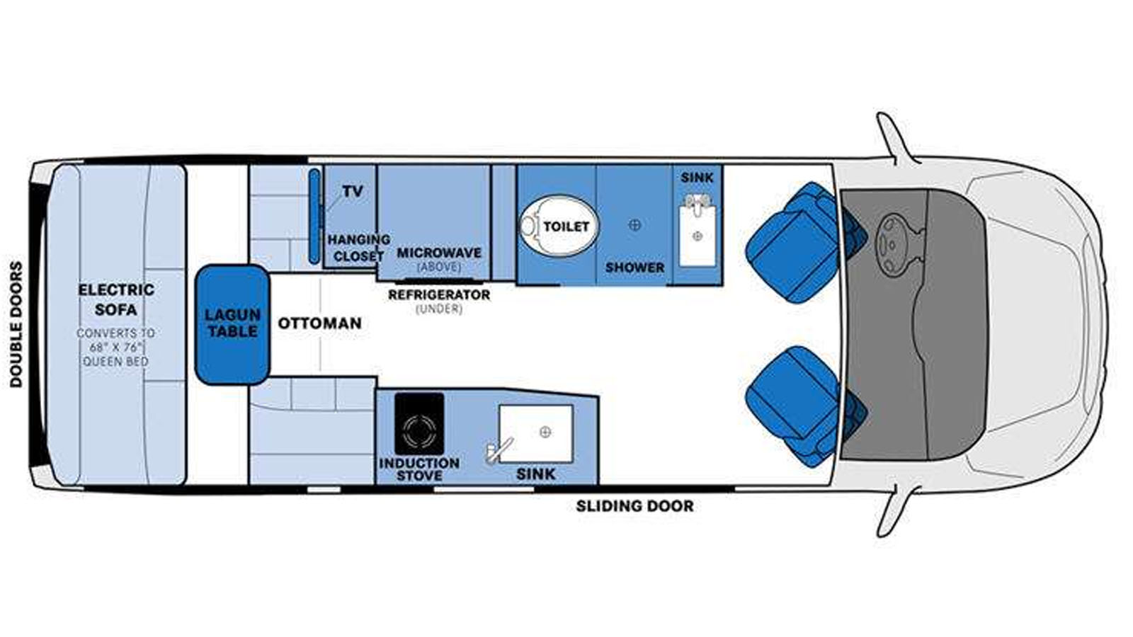 2025 Pleasure-Way Ontour 2.2 - Floorplan 1