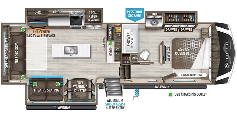 2023 Grand Design SOLITUDE 2930RL - Floorplan 1