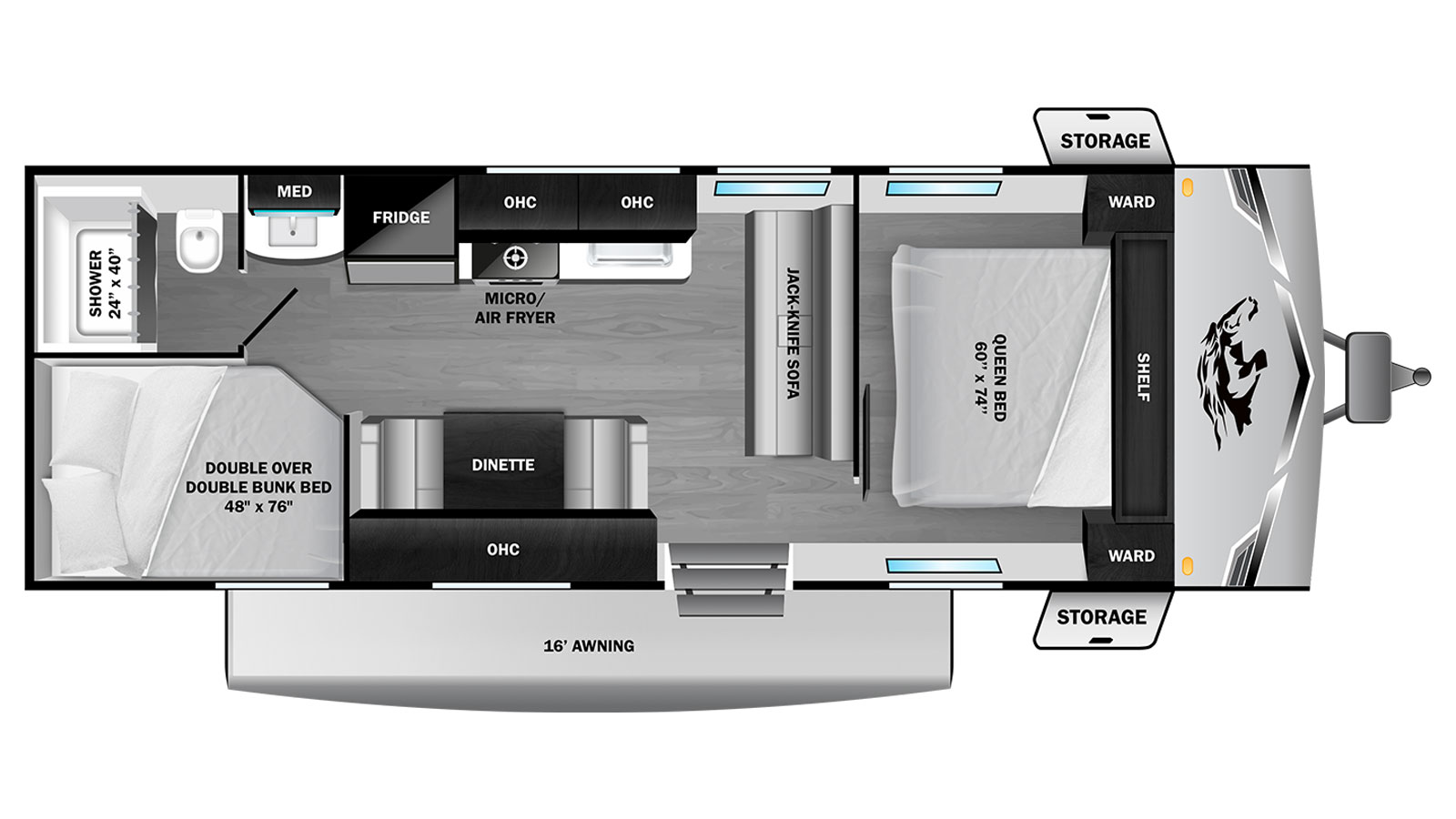2027 Highland Ridge Colt 26DB - Floorplan 1