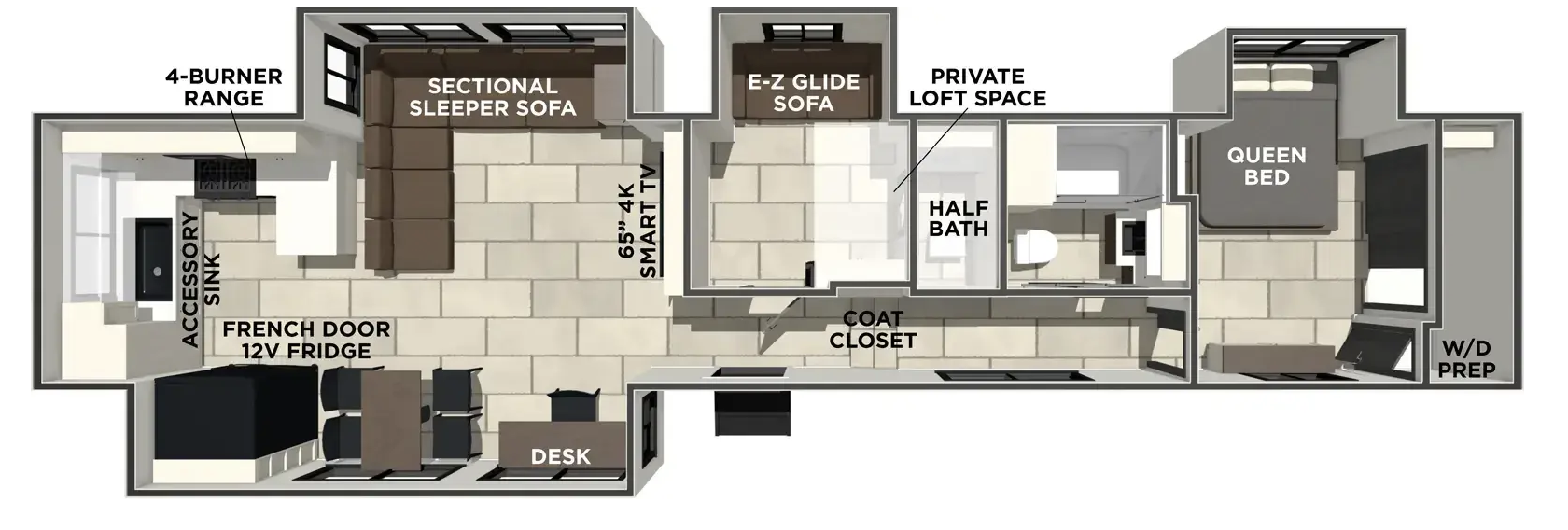 2026 FOREST RIVER WILDCAT XL 38BNB - Floorplan 1