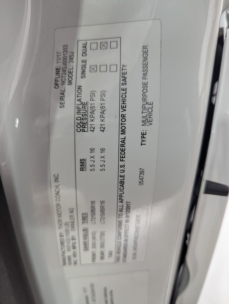 2018 Thor Motor Coach Citation Sprinter 24SJ - Image 31