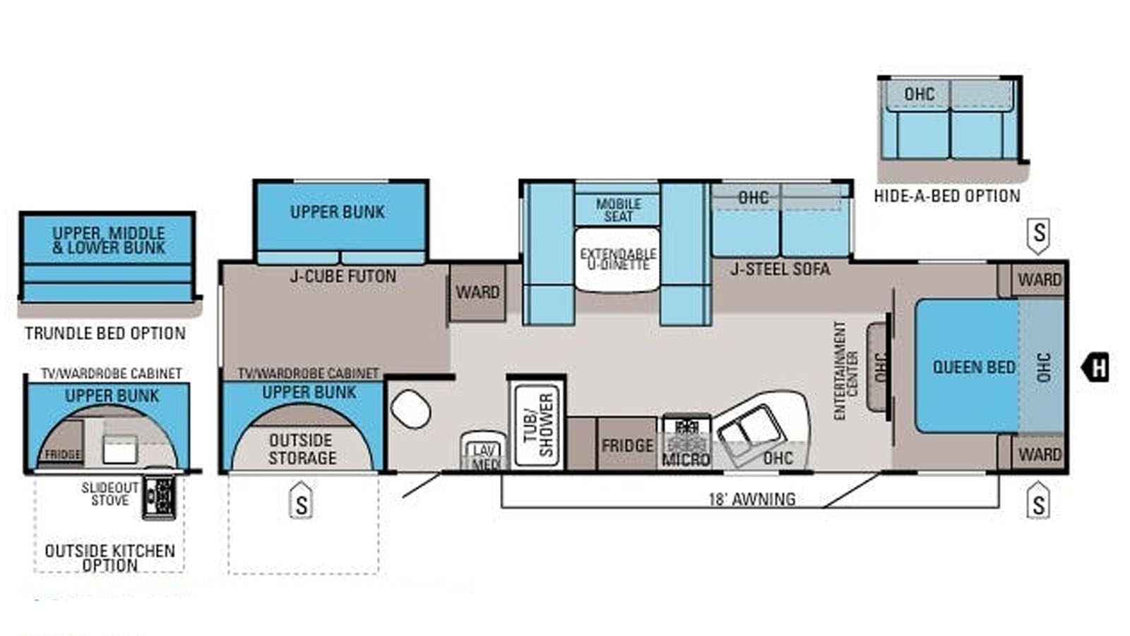 2012 JAYCO JAY FLIGHT 32 BHDS HMS - Floorplan 1