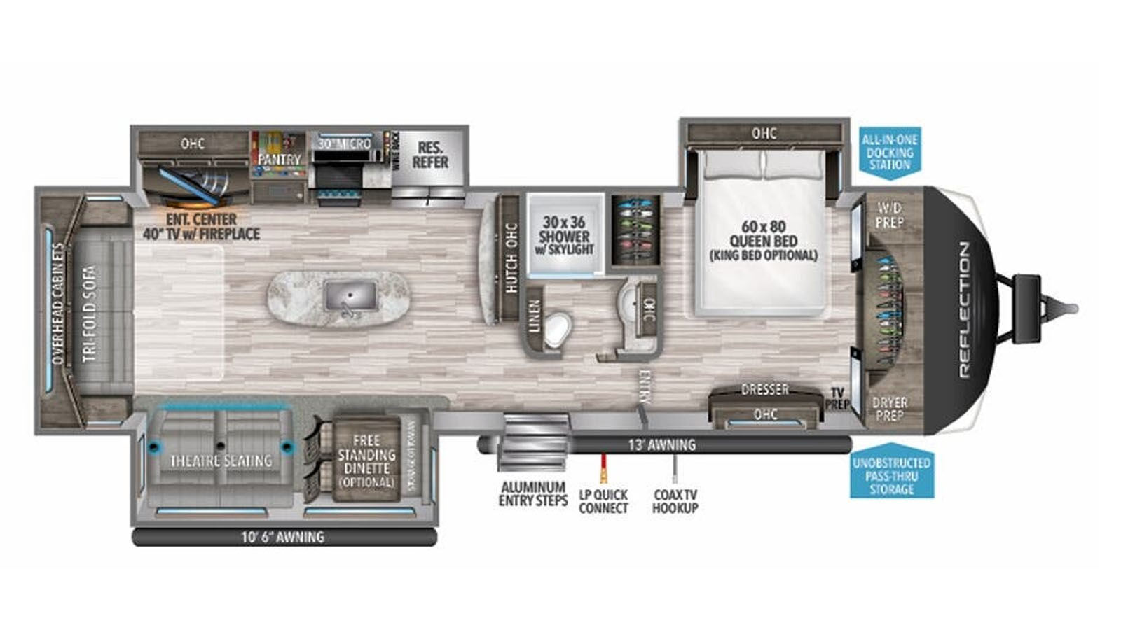 2021 Grand Design Reflection 315RLTS - Floorplan 1