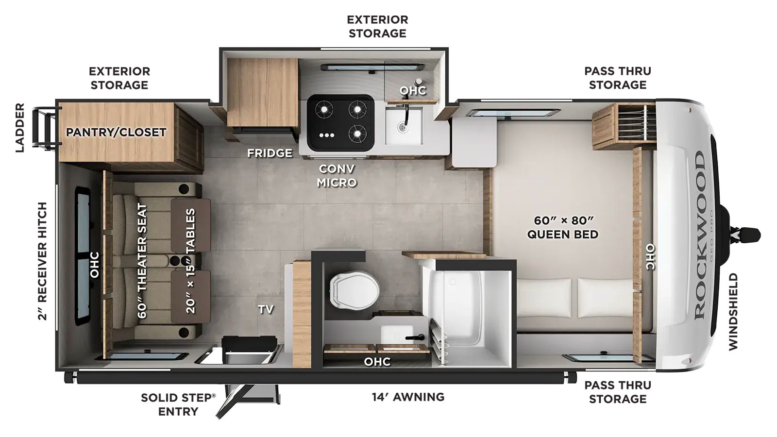 2027 Forest River Rockwood Geo Pro G19RLS - Floorplan 1