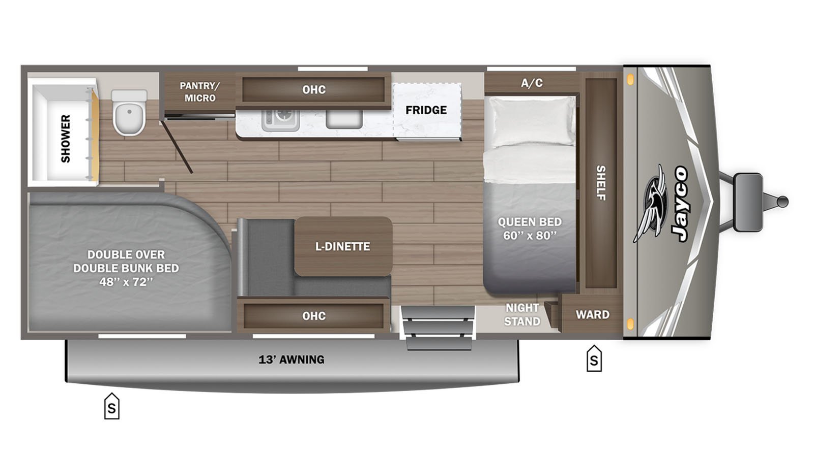 2027 Jayco Jay Flight SLX 172DBW - Floorplan 1