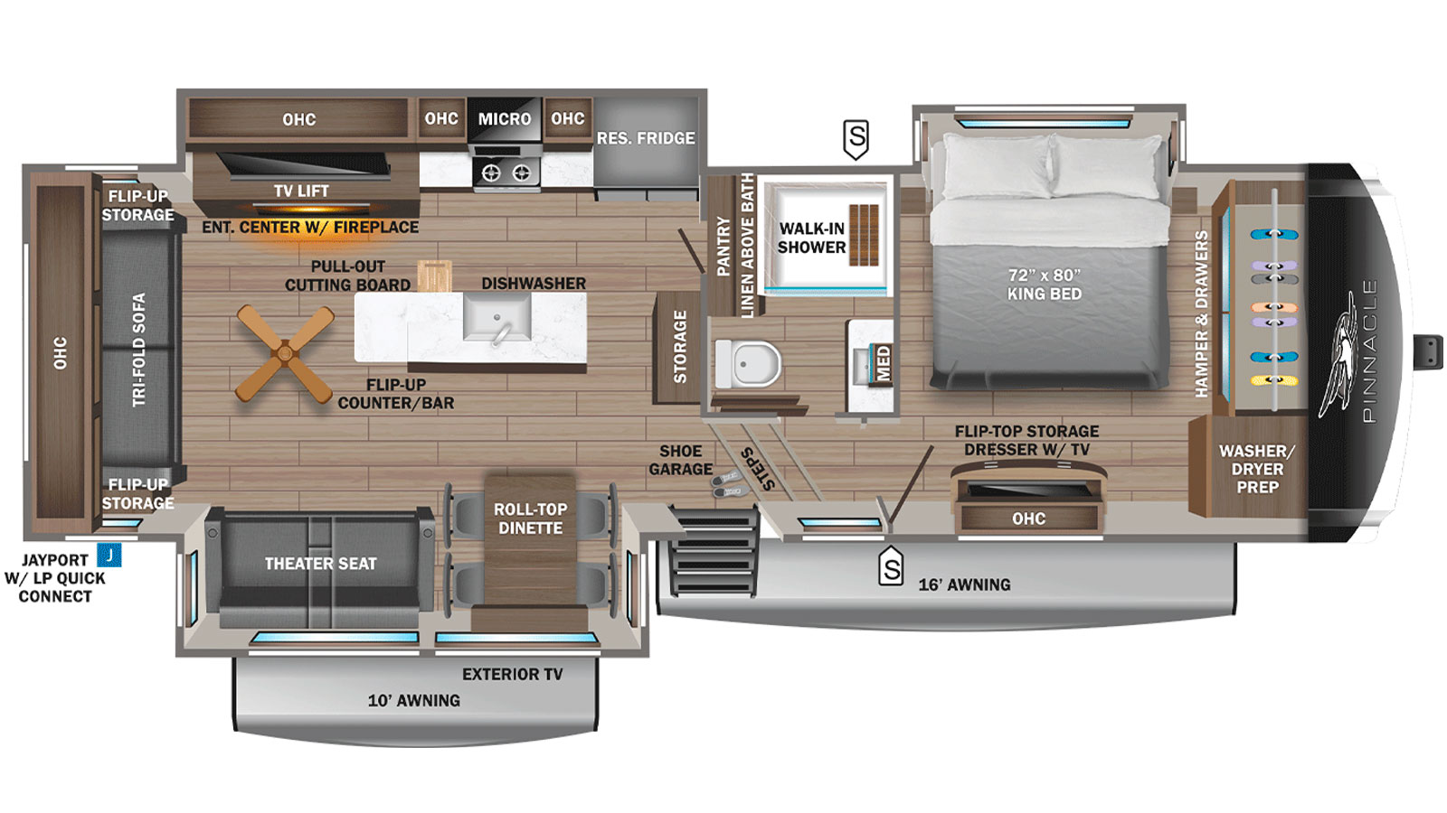 2026 Jayco Pinnacle 32RLTS - Floorplan 1