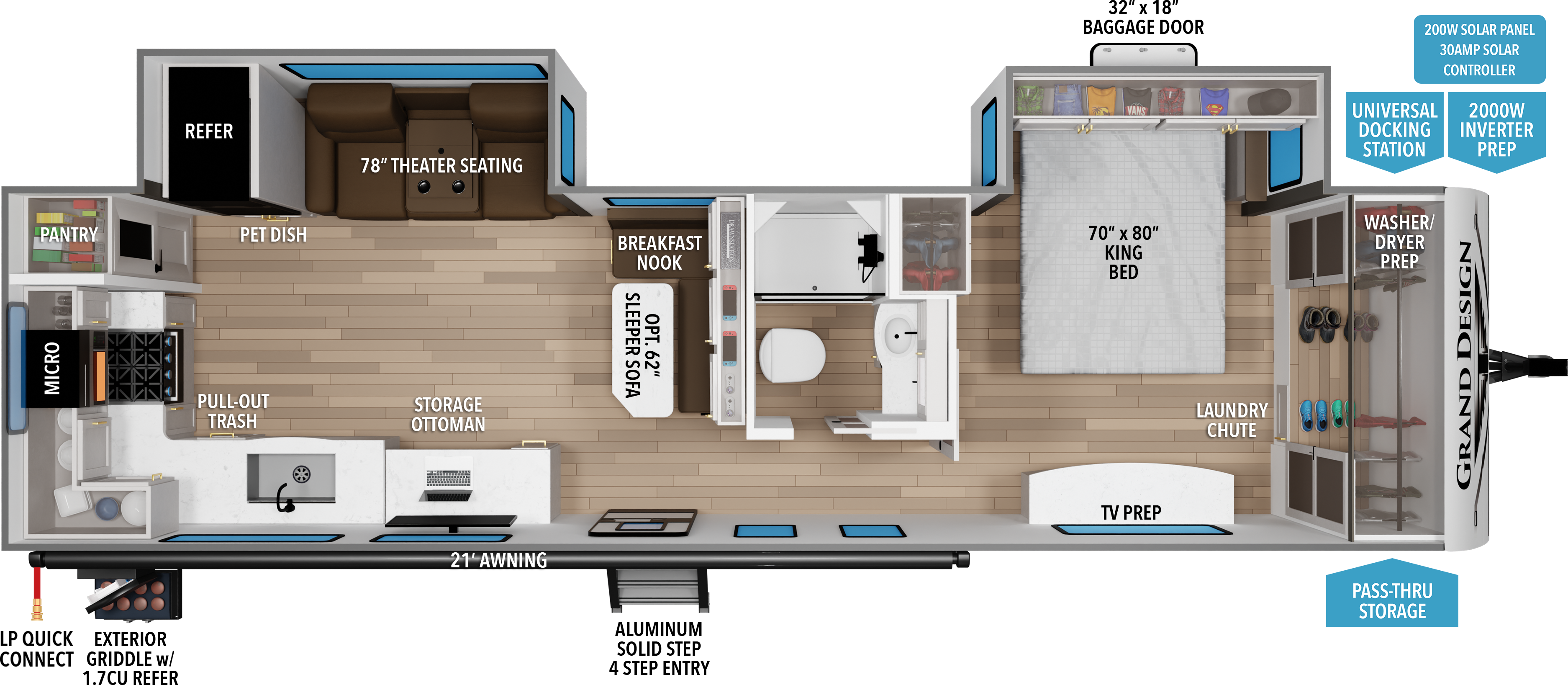 2027 Grand Design Transcend 315RKT floorplan