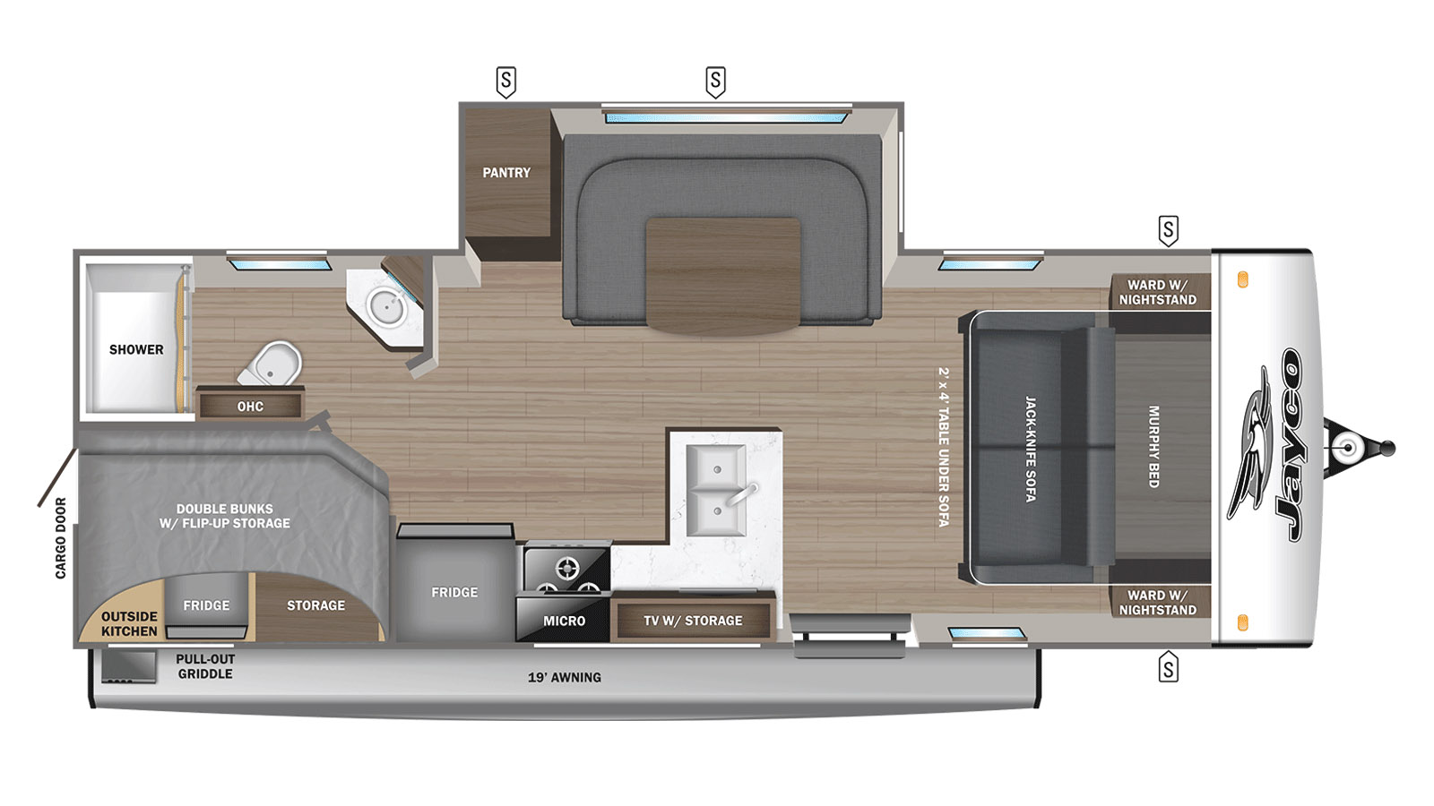 2026 Jayco Jay Feather 21MBH - Floorplan 1