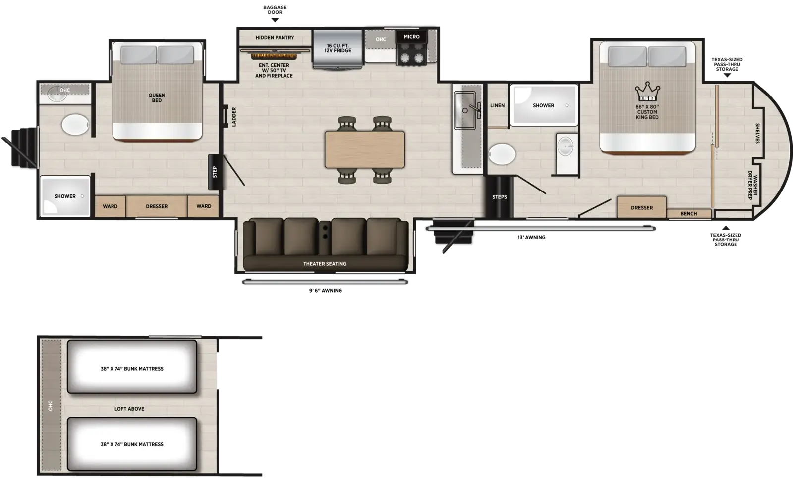2027 Forest River Hemisphere 376FAM floorplan