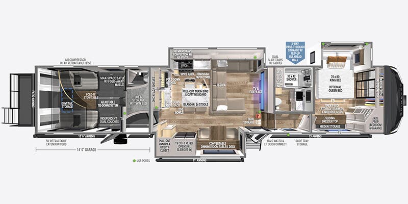 2025 Brinkley RV Model G 3950 - Floorplan 1