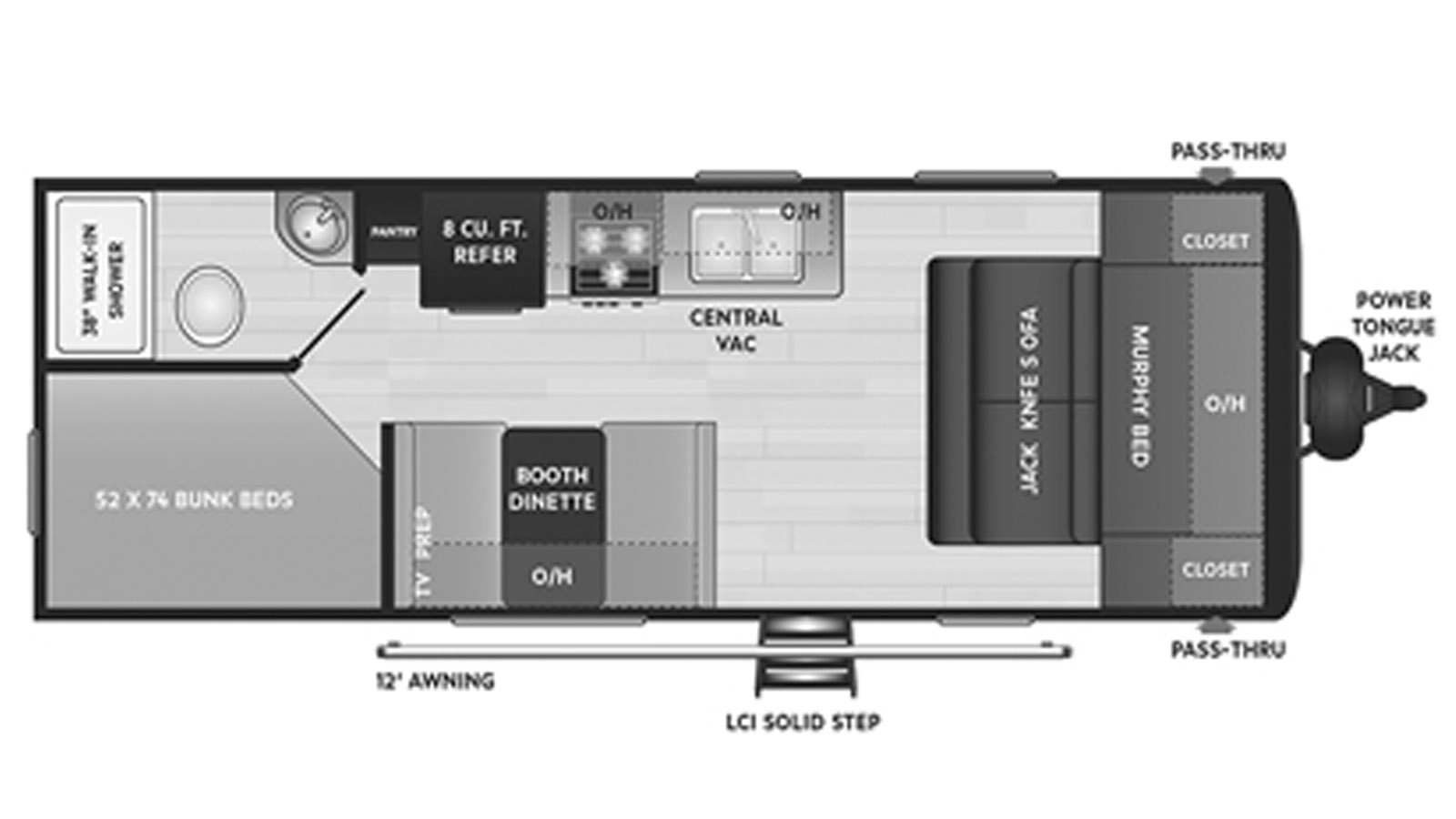 2022 Keystone Hideout West 21BHWE - Floorplan 1