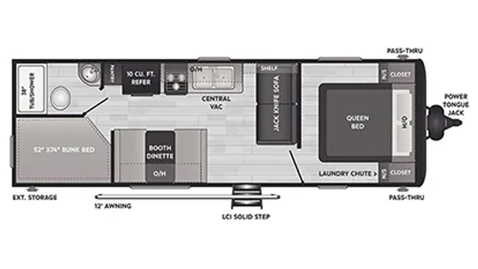 2022 Keystone Hideout East 262BH - Floorplan 1